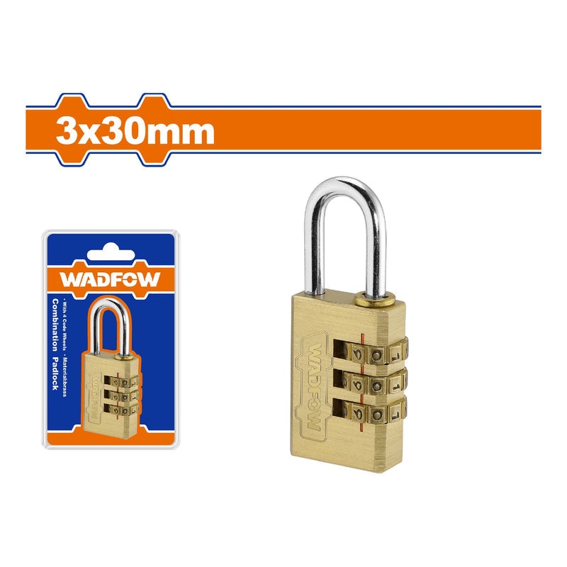 Brass 3-Digit Combination Padlock 30mm