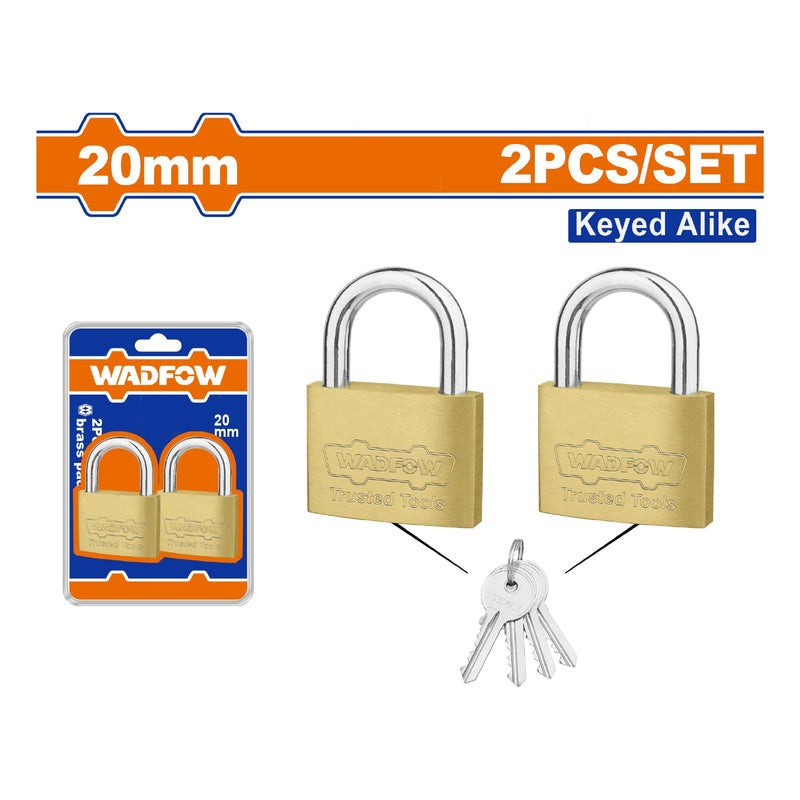 Brass Padlocks 20mm with Keys Set