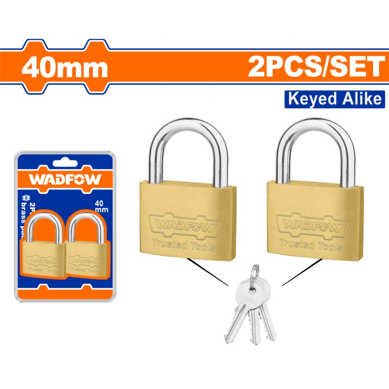 Wadfow 2Pcs Key Alike Brass Padlock