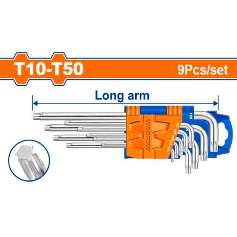 Wadfow 9pcs Torx Key Set Cr-V