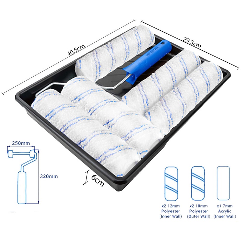 Wadfow WCB3H51 Cylinder Brush Set
