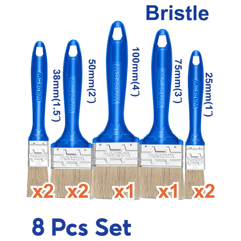Wadfow 8pcs Bristle Oil Paint Brush Set
