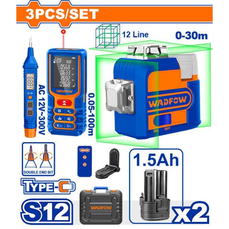 Cordless Laser Level and Distance Kit