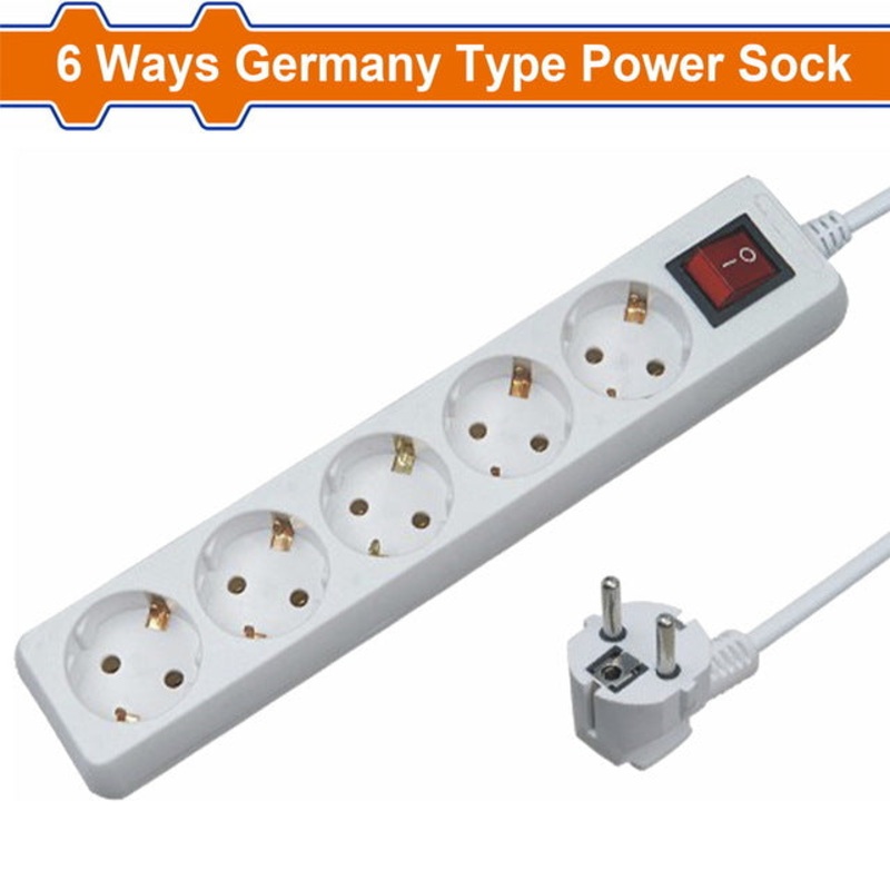 WADFOW 6-Way Power Extension Socket