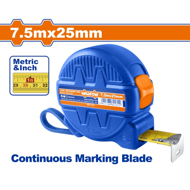 WMT4340 Steel Measuring Tape 7.5m