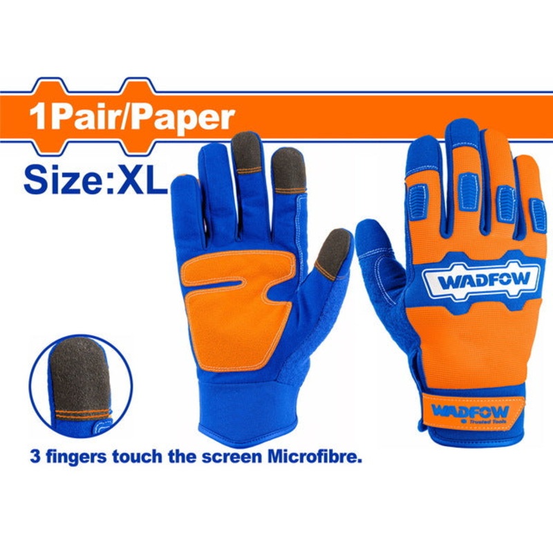 WADFOW Mechanic Gloves Microfibre PVC XL