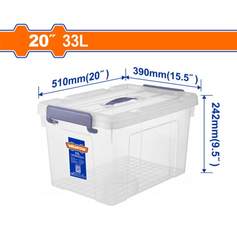 Wadfow Plastic Storage Box 20" 33Lit