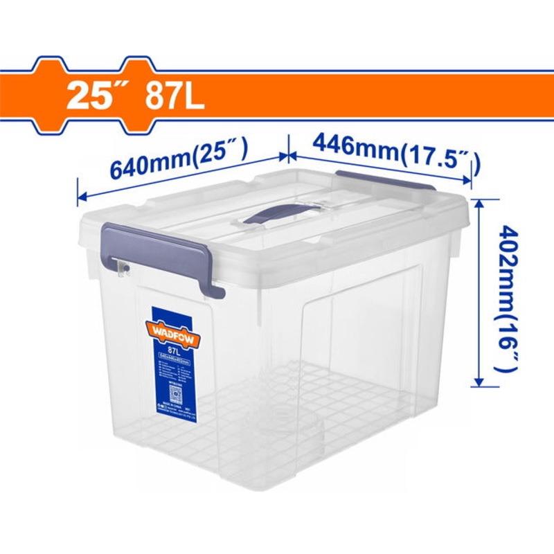WADFOW Plastic Storage Box 25" 87L