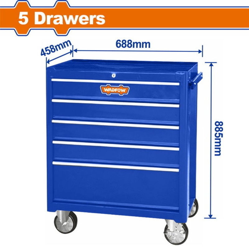 WADFOW Roller Cabinet with 5 Drawers
