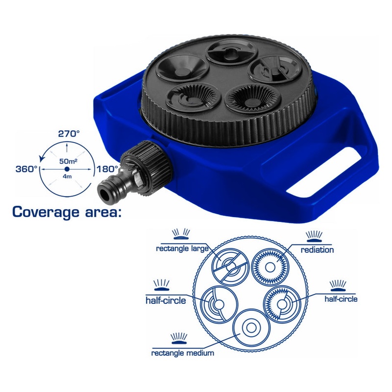 Wadfow WHPS3061 5-in-1 Turret Sprinkler