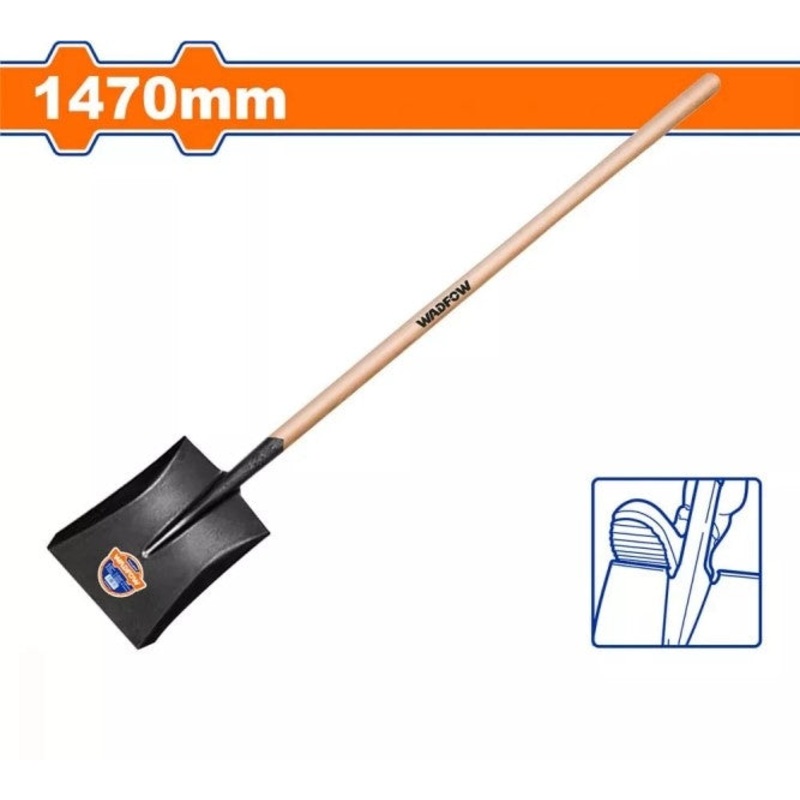 Steel Square Shovel Wooden Handle 1470mm