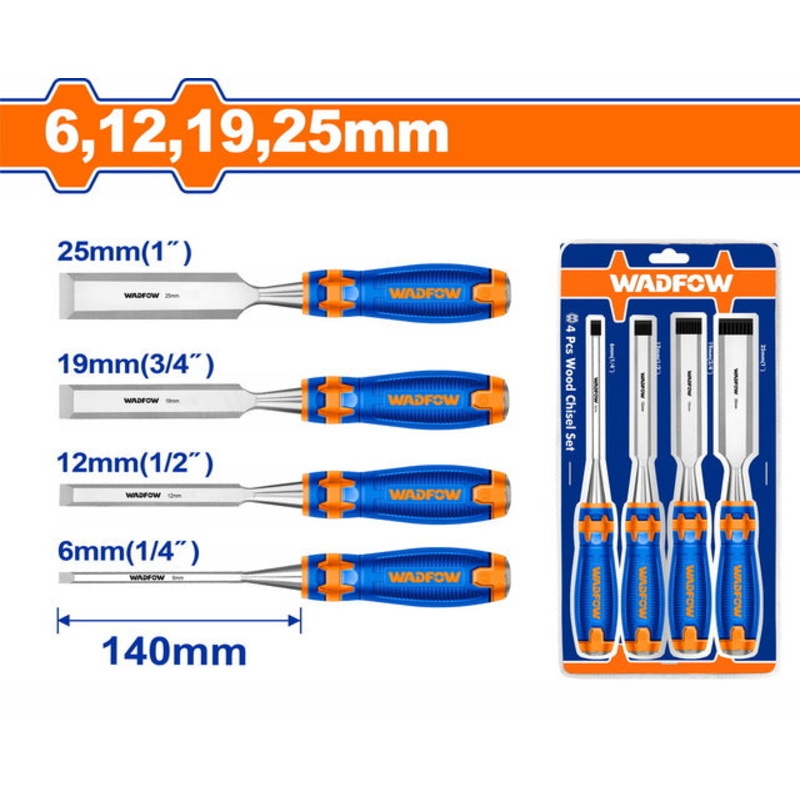 WADFOW 4 Pcs Wood Chisel Set
