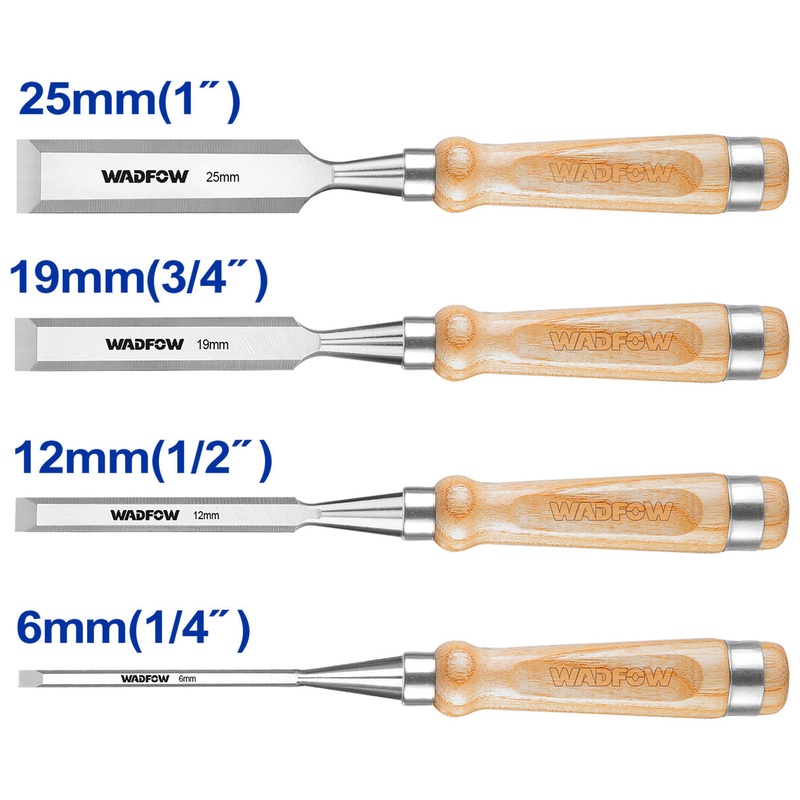 Wadfow WWC3214 Industrial Wood Chisel Set