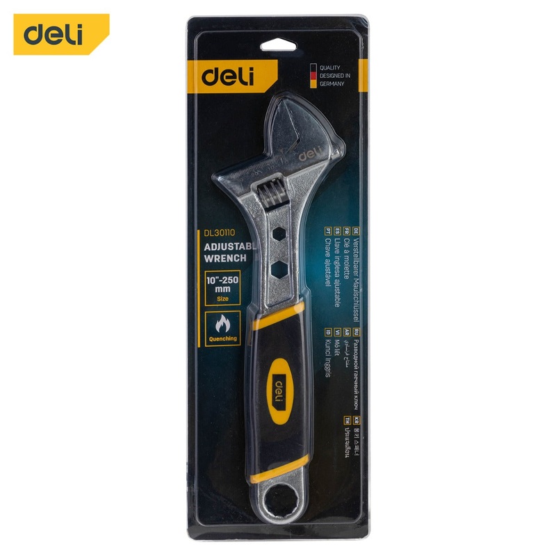 Deli Adjustable Wrench with Plastic Handle 10" | EDL30110