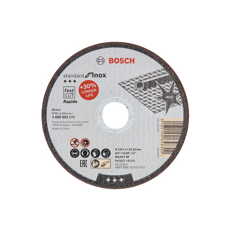 Cutting Disc Standard for Inox Rapido 125x1x22.23mm
