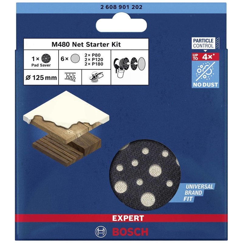Mesh sanding disc set Punched Grit size 80-180 () 125 mm