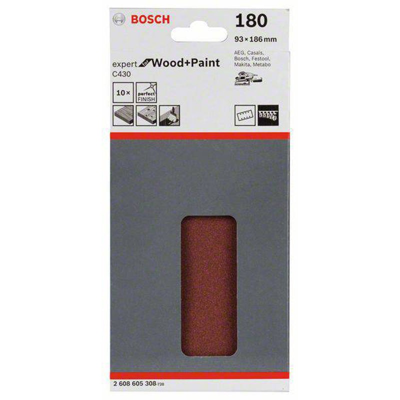 Sanding Sheet C430 Expert for Wood/Paint, 93x186mm , G180
