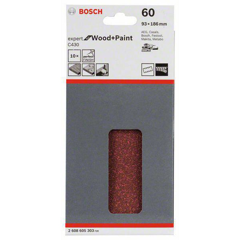 Sanding Sheet C430 Expert for Wood/Paint, 93x186mm,G60