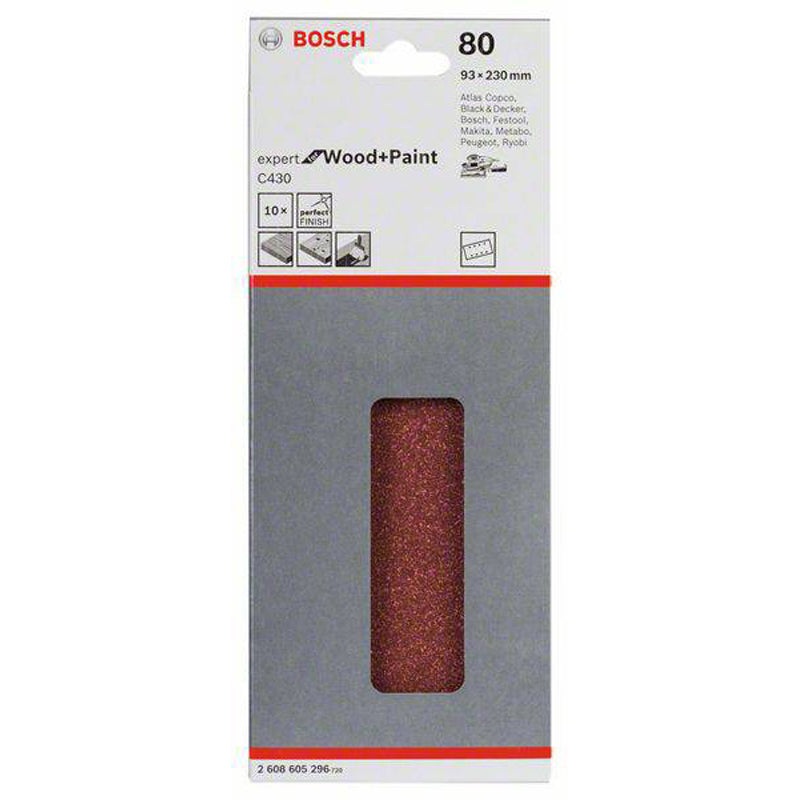 Sanding Sheet C430 Expert for Wood/Paint 93x230mm, 8 holes G80 10pcs