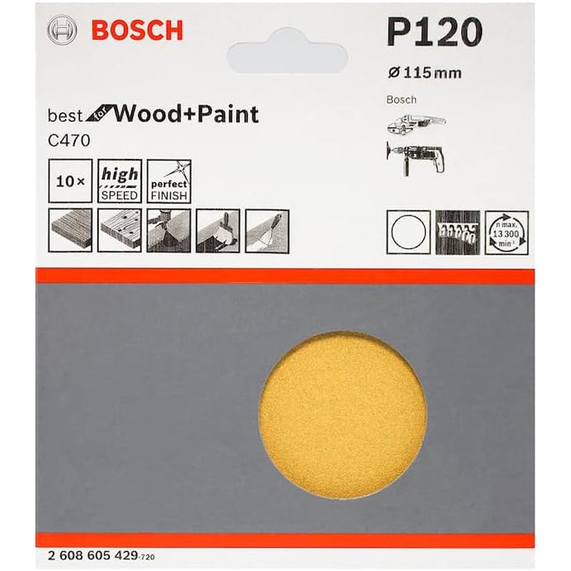 "Sanding Sheet C470 Best for Wood and Paint,115mm,G120,10x"