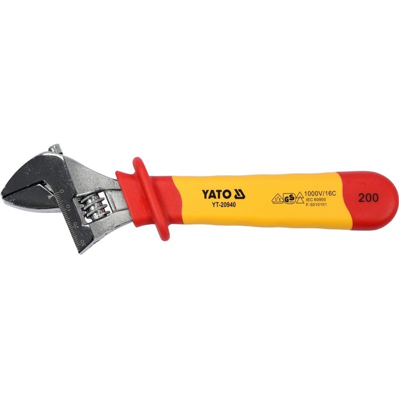 Insulated Adjustable Wrench 8" VDE-1000V