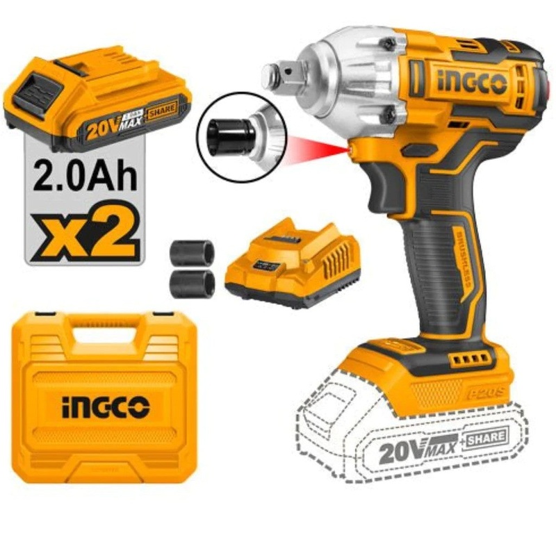 INGCO CIWLI20208 20V Lithium-Ion Cordless Impact Driver & Wrench