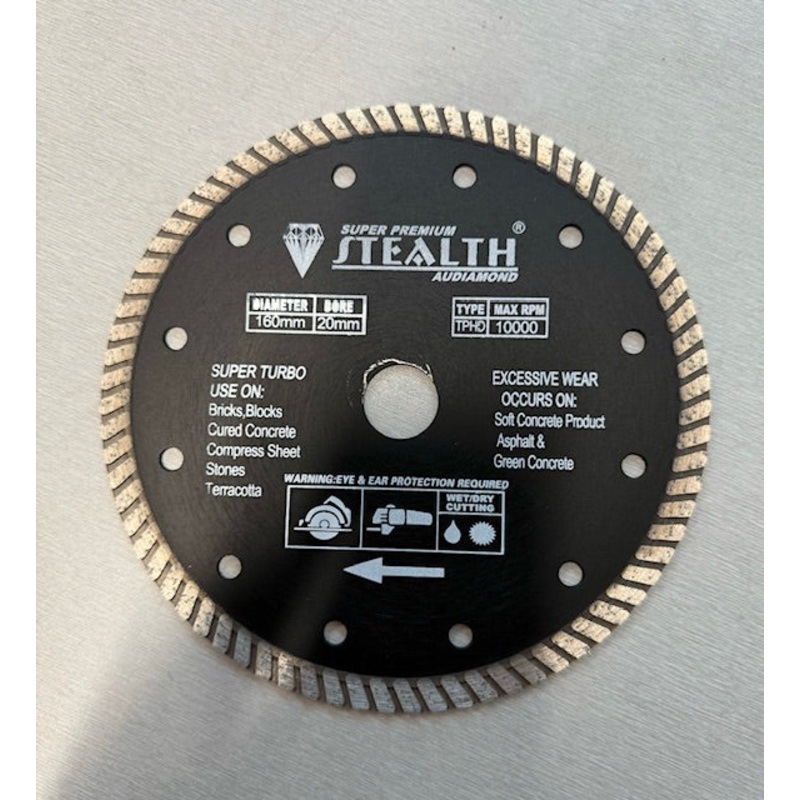 Stealth Premium Super Turbo Diamond Blade 160mm, 20mm bore