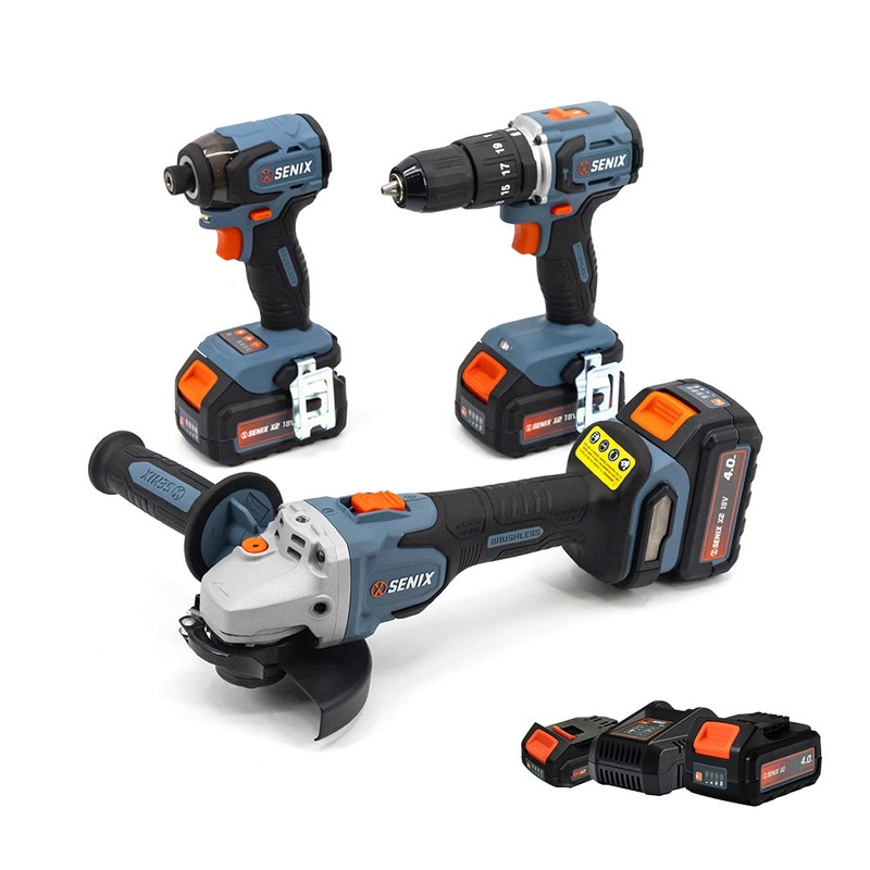 Senix 18V 3 Piece Combo Kit (Bonus 2nd 4Ah Battery FREE)