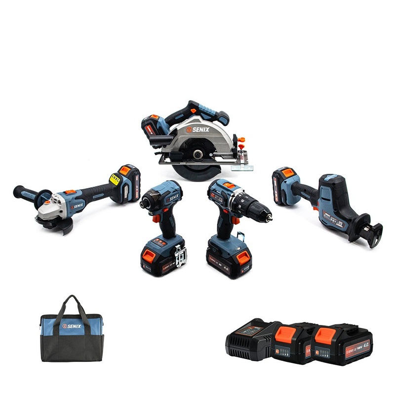 Senix 18V 5 Piece Combo Kit (Bonus 3rd 4Ah battery FREE)