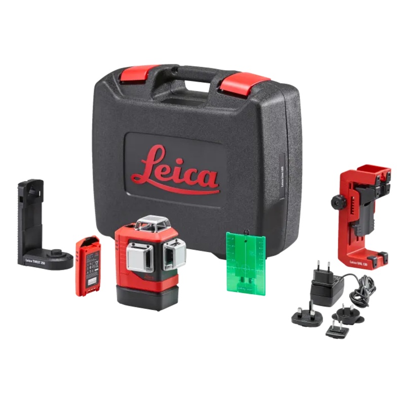 Leica Lino L6G-1 - 3x360 Green Beam Laser Level with Li-ion, Wall mount & Rugged case