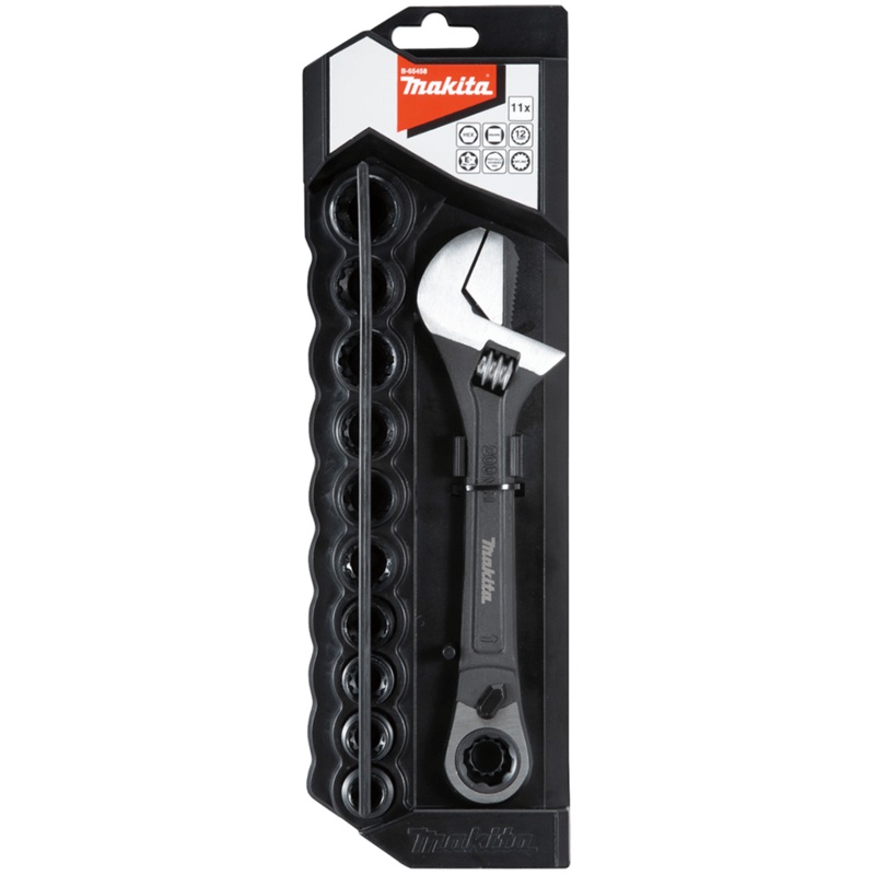 Makita 11 Piece Pass Thru Adjustable Wrench Set B-65458