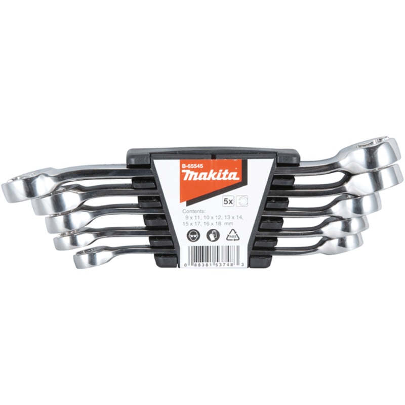 Makita 5 Piece Assorted Metric Flare Nut Spanner Set B-65545