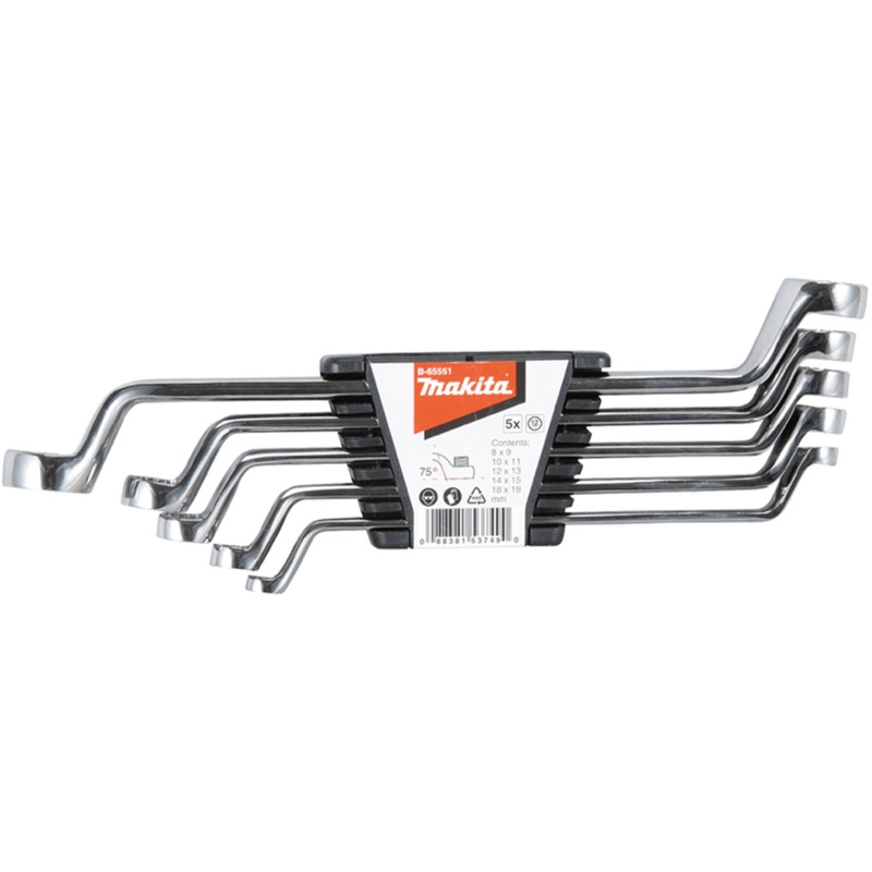Makita 5 Piece Assorted Metric Ring Spanner Set B-65551