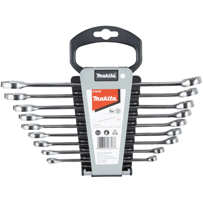 Makita 9 Piece Assorted Metric Combination Spanner Set  B-65539