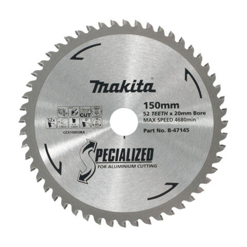 MAKITA 150mm 52T TCT Circular Saw Blade for Aluminium Cutting - SPECIALIZED B-47145