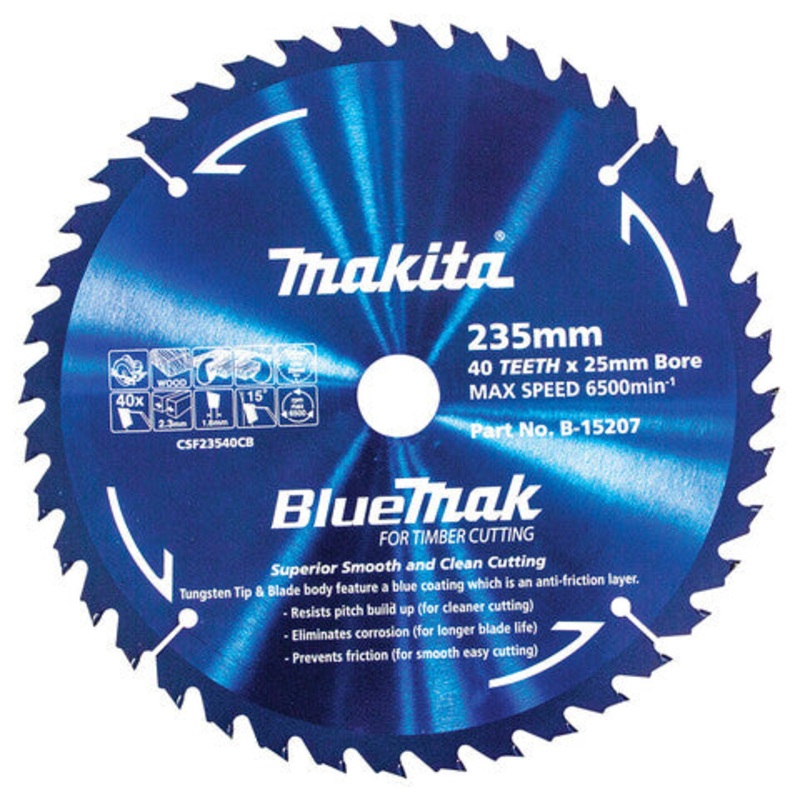 MAKITA 235mm 40T TCT Circular Saw Blade for Wood Cutting - BLUEMAK B15207
