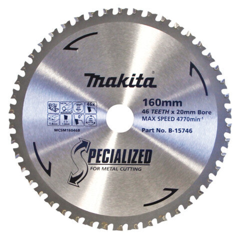 Makita Cold Metal Cutting TCT Saw Blade 160mm X 20mm X 46T B-15746