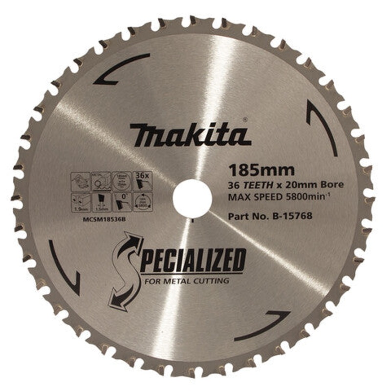 Makita Cold Metal Cutting Tct Saw Blade 185mm X 20mm X 36T B-15768