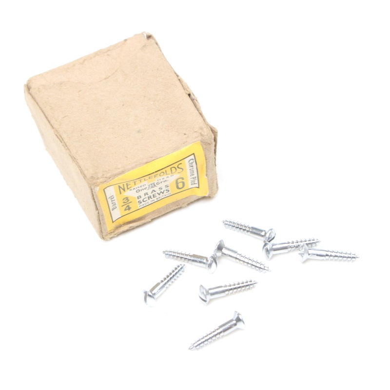 25 x Nettlefolds Barrel Chrome Brass Screws  3/4 x 6