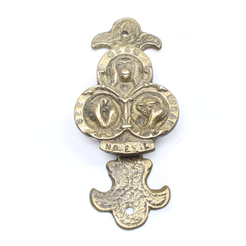 Old See Hear Speak No Evil Door Knocker