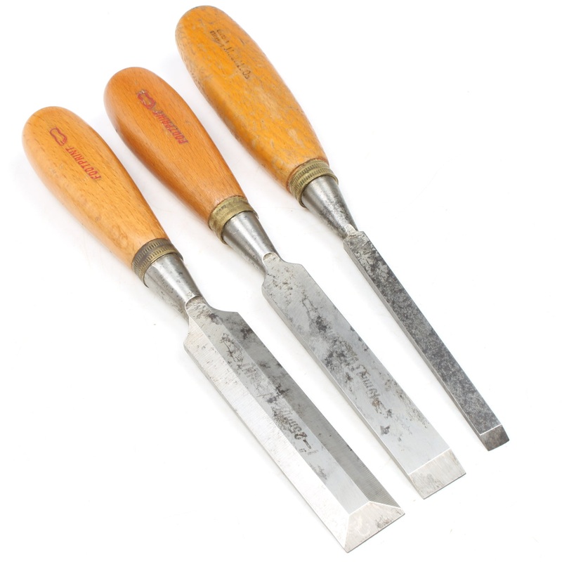 3x Footprint Chisels  3/8", 3/4", 1" (Beech)