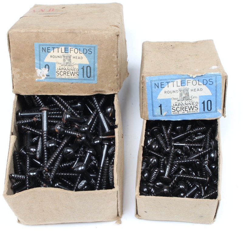 Nettlefolds Japanned Screws - Round Head  1 & 2" x 10