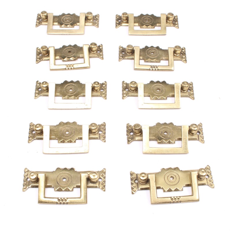 10x Old Brass Pull Handles + 1x FREE