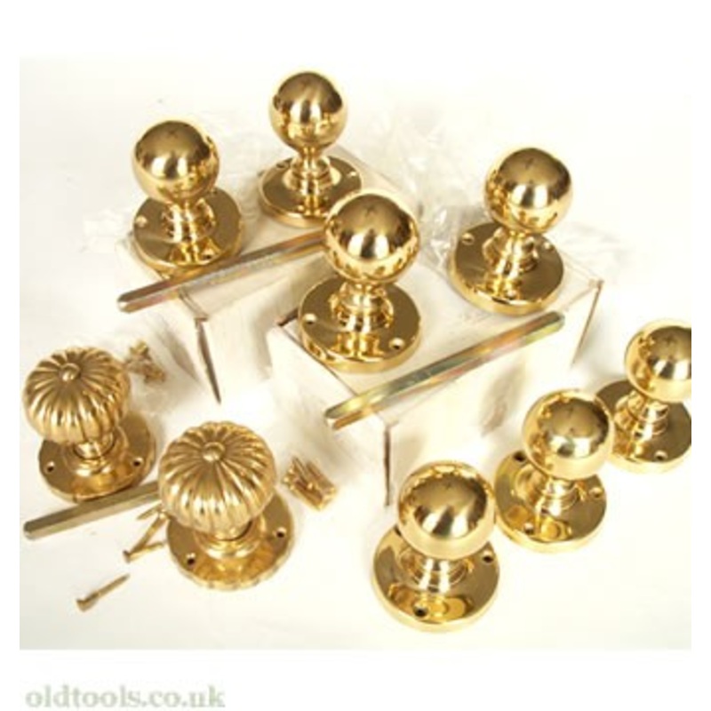 4 Pairs of Brass Door Handles