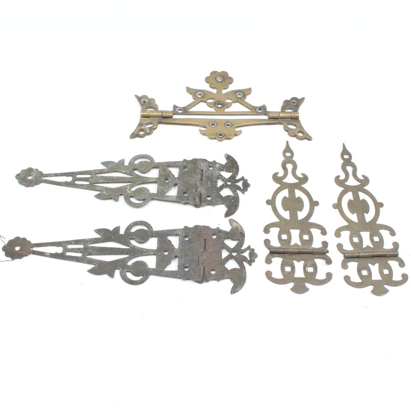 5x Old Large Decorative Ornate Hinges