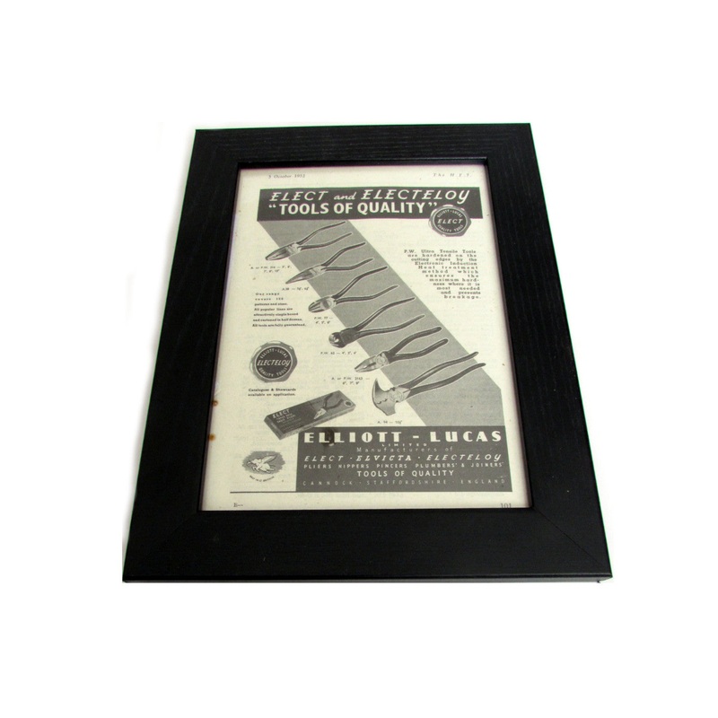 1950's Framed Elliott Lucas Tools Picture - Size: A5