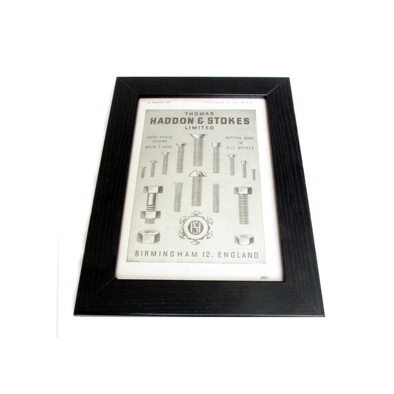 1950's Framed Ironmongery Picture - Size: A5