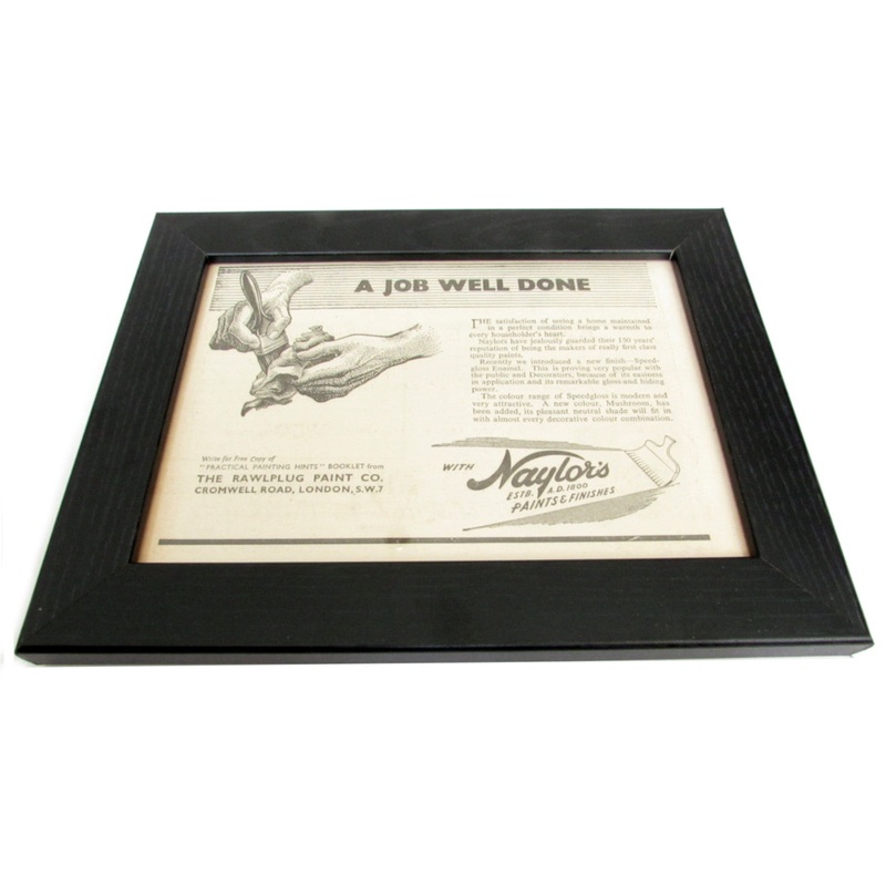 1950's Framed Job Well Done Picture - Size: A5