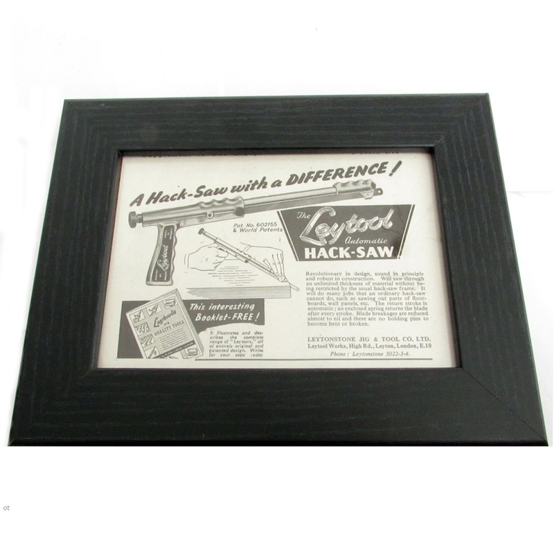 1950's Framed Leytool Hack-Saw Picture - Size: A6