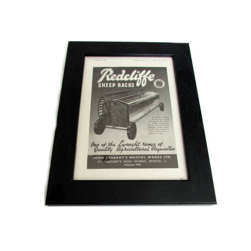 1950's Framed Redcliffe Sheep Rack Picture - Size: A5